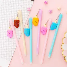 4pcs Summer Cool Series Ice Cream Pendant Gel Pens 0.5mm Black Ink Popsicle Ballpoint Stationery Gift Office School Supply H6753