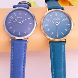 Armbandsur Julius Women's Watch Japan Quartz Lady Classic Hours mode Big Clock Dress Armband Pu Leather Girl's Birthday Present