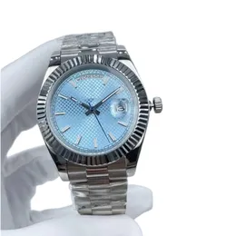 Top Vente Montre Homme Classique Montre Mécanique Automatique 40mm Cadran Bleu Glacé Saphir 2813 Mouvement Date Bracelet en Acier Inoxydable 316l Montre-Bracelet