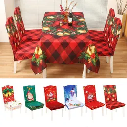 Chair Covers 1pc 2023 Christmas Cover Polyester Year Removable Protector For Home Not Easy To Pilling