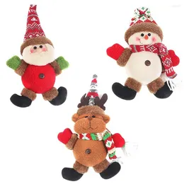 Decorações de Natal boneca pendurada pingente de boneco de neve com rena de urso leve decoração de Santa Claus para árvore decort