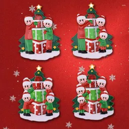 ديكورات عيد الميلاد سعيد الأسرة راتنج راتنج قلادة زخرفة إسقاط الحلي الشجرة ديكور حفلة هدية المنزل