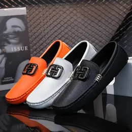 Lefong Men New Pu Solid Color عرض أزياء عرضية مريحة يوميًا أحذية القيادة AD FC