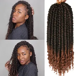 12 Inch Spring Senegalesiska Twist Virkade Hårflätor Fluffiga Twist Virkade Hår Curl End 12 trådar/st LS27