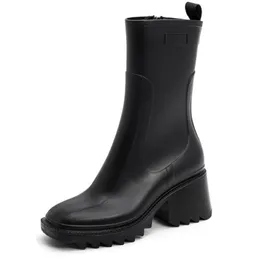 Wodoodporne damskie buty Betty Pvc Woman-Kolan-Knee Rain Bot Zimowe botki śnieżne futro