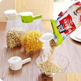 Other Kitchen Tools Cooking Tools Food Storage Bag Sealing Clips Plastic Cap Sealer Clip With Pour Spouts Snack Candy Fresh Clamp Kit Dhzhx