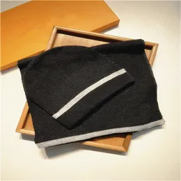 Fabriksutloppsdesigner Hat Scarf Set Fashion Design Letter Brodery Men and Women Wool Beanie With Box