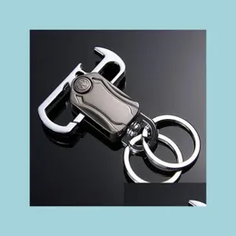 Andra köksmatbar bar kreativ nyckelring mode cool anti-ångest roterbar bil nyckelhållare mtifunktionell nyckelflaska öppen dhwoi