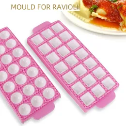 10/21Cavity Multifunction Plastic Ravioli Mould Dumpling Maker Empanada Press Mold Dough Cutter Pie Ravioli Kitchen Tools MJ0869