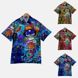 القمصان غير الرسمية للرجال المطبوعة هاواي الأكمام قصيرة الأكمام لأسفل قميص شاطئ فضفاض تونك تونك جيب جوارب الشببر للفتيات
