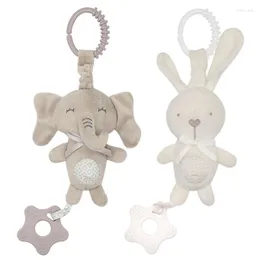 Stroller Parts F19F Cartoon Animal Shake Bell Pendant Plush Elephant Cute Rattle Windchime For Born Baby Grab Ability Training