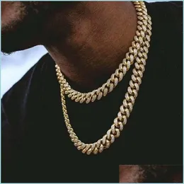 체인 20 24 28 인치 공장 마이크로 포장 CZ CHZ Cuban Link Chain Miami Long Luxury Boy Men Jewelry Hip Hop Necklace Drop Delivery 2021 Neck Dhute