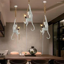 Lâmpadas pendentes eusolis modernas eenvoudige en crieve aap hanglamp industrial lamparas de techo colgante moderna
