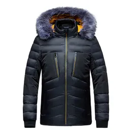 Męskie puch Parkas Autumn Winter Jacket Men Parkas Casual Fashed Fur Futro Patchwork Patwork Men Mężczyznę wierzchnią gruby ciepły płaszcz Mężczyźni M-XXL T221006