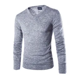 Mens Sweaters Varsanol Cotton Sweater Men Long Sleeve Pullovers Outwear Man VNeck sweaters Tops Loose Solid Fit Knitting Clothing 7Colors 221008