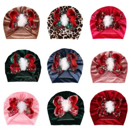 9 Stile Turban Baby Schleife Mütze Winter Warme Mütze Rot Weihnachten Säugling Kleinkind Kinder Beanie Kinder Geschenk Stirnbänder