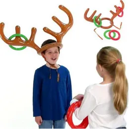 Komik ren geyiği boynuz şapka ring at toss noel tatil parti oyunları oyuncak çocuklar çocuklar Noel oyuncakları rrb16102