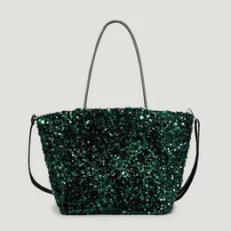 Axelpåsar lyxiga paljetter stora tygväska designer kvinnor handväskor shinny crossbody bling kväll big bcuket shopper handväska 2022 221008