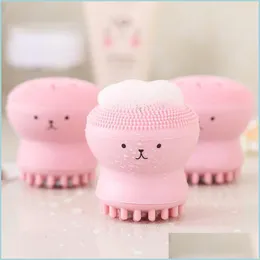 Bath Brushes Sponges Scrubbers Sile Face Cleansing Brush Facial Octopus Shape Deep Pore Exfoliating Blackhead Scrub Washing Makeup Dhtp9