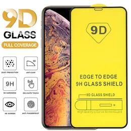 9D Pełna pokrywa szklana ochrona ekranu dla iPhone'a 15 14 Plus 13 12 11 Pro Max 7 8 Plus Samsung Galaxy A33 A73 S20 Fe A32 4G 5G 25pcs/Opp Bag No Box