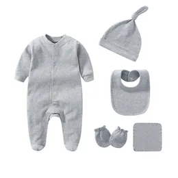 Pijamas s￳lidos 35pcs nascidos de algod￣o unissex menina de menina macac￣o de macac￣o da primavera do raio ROPA outono 221007