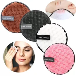 Återanvändbar handduk mjuk makeup remover kuddar mikrofiber sminka ta bort torka bomull ananas rund kosmetisk puff lata ansiktsrengöringsverktyg grossist