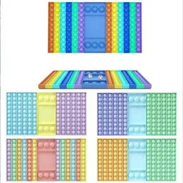 무지개 감압 장난감 야외 게임 버블 바둑판 스트레스 안정기 팝 장난감 자폐증 특수 필요 감각 선물을위한 감각 선물