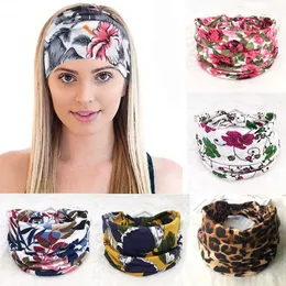 Pannband Böhmen Floral Wide Cotton Stretch Women Headband Headpiece Hair Accessories Turban Headwear Bandage Hair Bands Bandana T221007