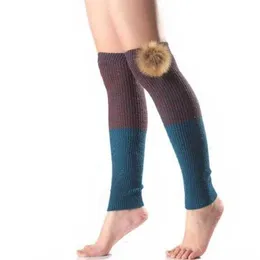 Pashm ben varmare kn￤ h￶g kontrast f￤rg boot manschetter toppers leggings kvinnor flickor fot h￶st vinter l￶sa strumpor strumpor kl￤der kommer och sandiga