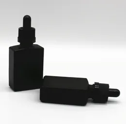 30 ml schwarze Milchglas-Tropfflaschen für flüssige Reagenzien, quadratische ätherische Parfümflasche, Rauchölflaschen SN198