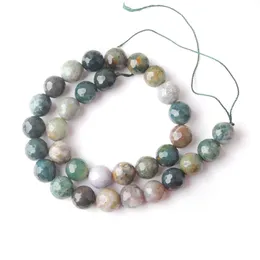 4-12mm Natural Stone Facetterade alger Agate Spacer-pärlor för DIY Charms Armband Halsbandsmycken BY921