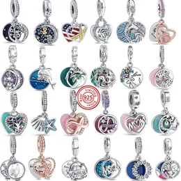 925 STERLING Gümüş Dangle Charm Kadın Boncuklar Yüksek Kaliteli Takı Hediyesi Toptan Çift Sallantı Aşk Unicorn Boncuk Fit Pandora Bilek