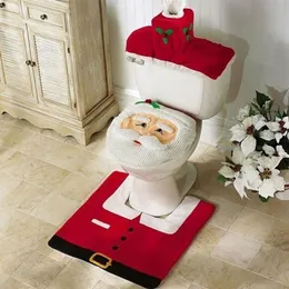 Toilettensitzbezüge, 3 Stück, Weihnachtsdekoration, Weihnachtsmann, Badezimmermatte, Weihnachtsdekoration, Teppich 221007