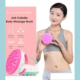 Bath Brushes Sponges Scrubbers Sile Cellite Masr Brush Gua Sha Lose Weight Health Care Handle Meridan Slimming Body Relax Tone Pain Dhuy5