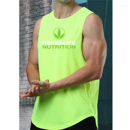 Mens Tank Tops Summer Mesh Gyms Herbalife Nutrition Men jogger ärmlös Väst Male Running Underhirt Bodybuilding Sports