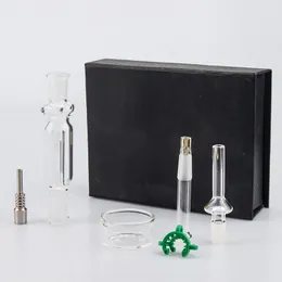 Sigaretta sana NC001 Kit pipa in vetro Somking con regalo per unghie in titanio da 10 mm Bong per acqua a mano con scatola nera / rossa