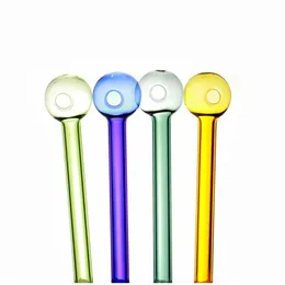 Tubo de vidro colorido de 4 polegadas, cachimbos de queimador de óleo, acessório para fumar, cachimbos de vidro