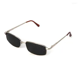 Sunglasses Metal Pinhole Glasses Exercise Eyewear Eyesight Improvement Vision Training M2EA