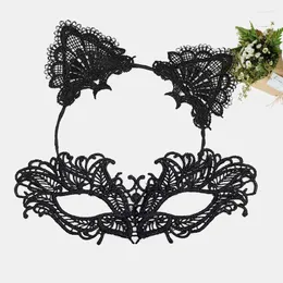 Party Masks Black Lace Masquerade Proms Hallowmas Ball Venetian Sexy Women Mask Headband Hair Band Fancy Dress Carnival Costume