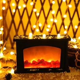 Night Lights LED Home Fireplace Light USB Flame Lamp Powered Modeling Nordic Style Decor Table Christmas Crafts Ornaments