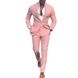 Мужские костюмы Blazers Мужской костюм Terno Slim Fit EaSculino Вечерние костюмы для мужчин розовый свадебный бал жених 221008