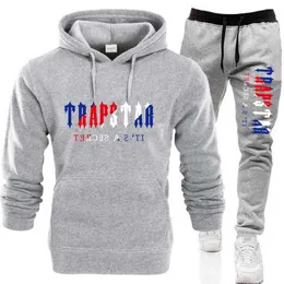 Herrspårspår Trapstar Hoodie Menwomen Ställer in Autumn Cotton Warmth New Tracksuit Pieces Set Brand SweatshirtSweatpants Suit Unisex Hoody Top G221010