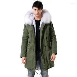 Women's Fur MeiFng Pure White Lined Parka Real Coat For Men And Women Rex Garment Fashion