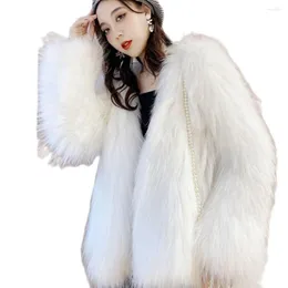 여자 모피 여성 패션 코트 짧은 밍크 아름다운 너구리 재킷 순수한 흰색 분홍색 슬리밍 가을 겨울 xs s