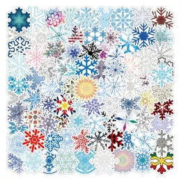 100PCS Snowflake Stickers Winter Snow Decals Waterproof Vinyl Skateboard Sticker Laptop