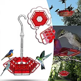 Inne zaopatrzenie ptaków wiszące sześciokątne podajnik kolibry z haczykiem Unikalne systemy napełniania stacje karmienia Dringa Ogród