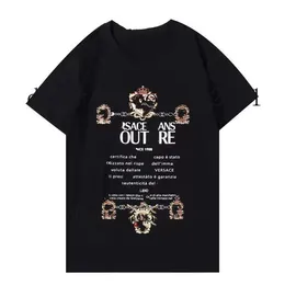 2022SS Designer Tide T Shirts Chest Letter Laminerad tryck Kort ￤rm High Street L￶st ￶verdimensionerad Casual T-shirt 100% Pure Cotton Tops f￶r m￤n Kvinnor S-5XL 767142633