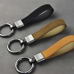 Keychains 2021 고급 무광택 가죽 키 체인 자동차 키 링 클립 클립 서클 버클 키 홀더 자동 허리 키 푸드 주최자 비즈니스 남성 선물 T221006