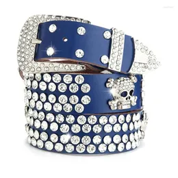 Cintos Bling Strass para mulheres Vintage Western Cowgirl Dress Dress Cray Countled Leather Belt F3md