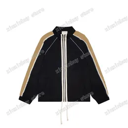xinxinbuy Herren Designer Mantel Jacke Sets Reflektierendes seitliches Gurtband Langarm Damen Rot Schwarz Khaki Blau XS-2XL